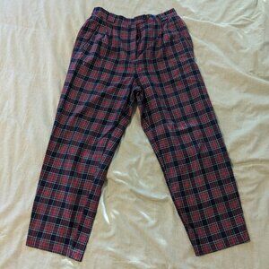 Vintage Plaid Pleated Trousers